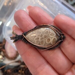 Elegant Fossil Coral Pendant